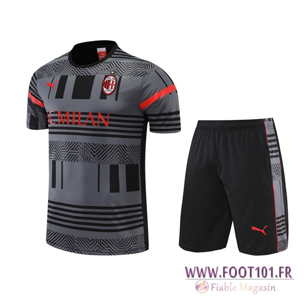 Ensemble Training T-Shirts +Shorts Milan AC Gris 2022/2023