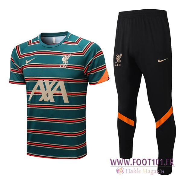 Ensemble Training T-Shirts + Pantalon FC Liverpool Vert/Rouge 2022/2023