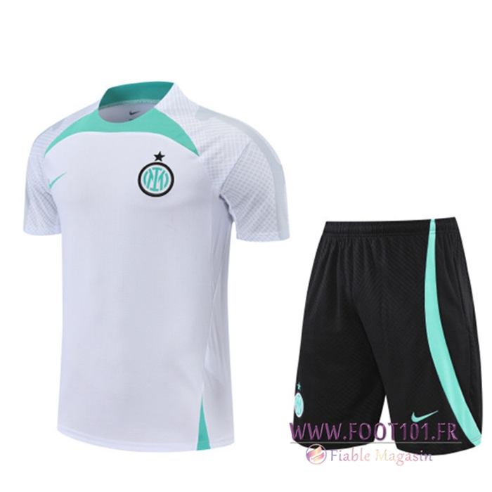 Ensemble Training T-Shirts + Shorts Inter Milan Blanc 2022/2023