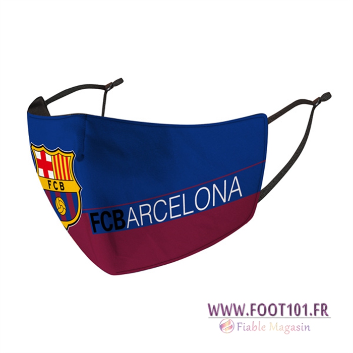 Nouveau Masques Foot FC Barcelone Bleu Reutilisable