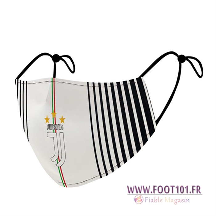 Nouveau Masques Foot Juventus Blanc/Noir Reutilisable