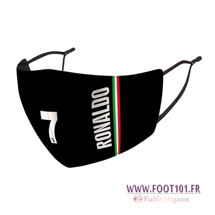 Nouveau Masques Foot Ronaldo 7 Noir Reutilisable