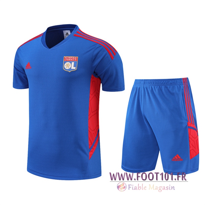 Ensemble Training T-Shirts Lyon + Shorts Bleu 2022/2023