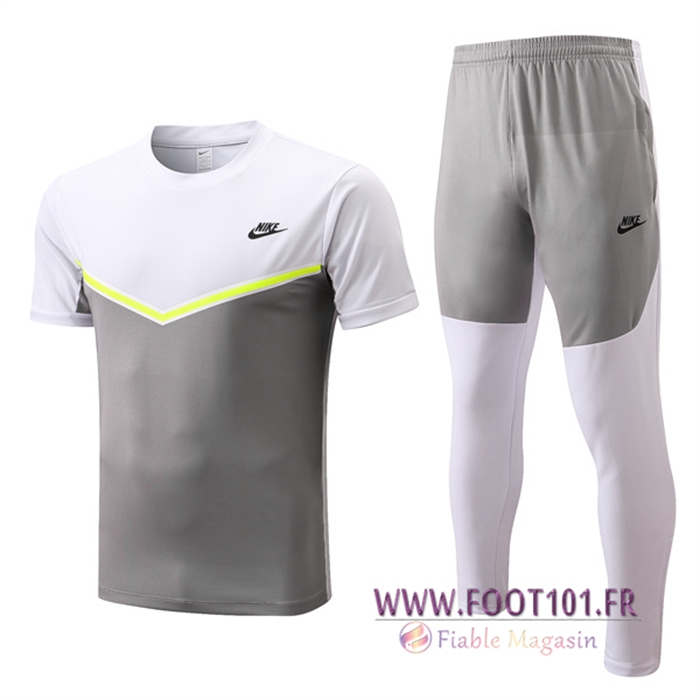 Ensemble Training T-Shirts Nike + Pantalon Gris/Blanc 2022/2023