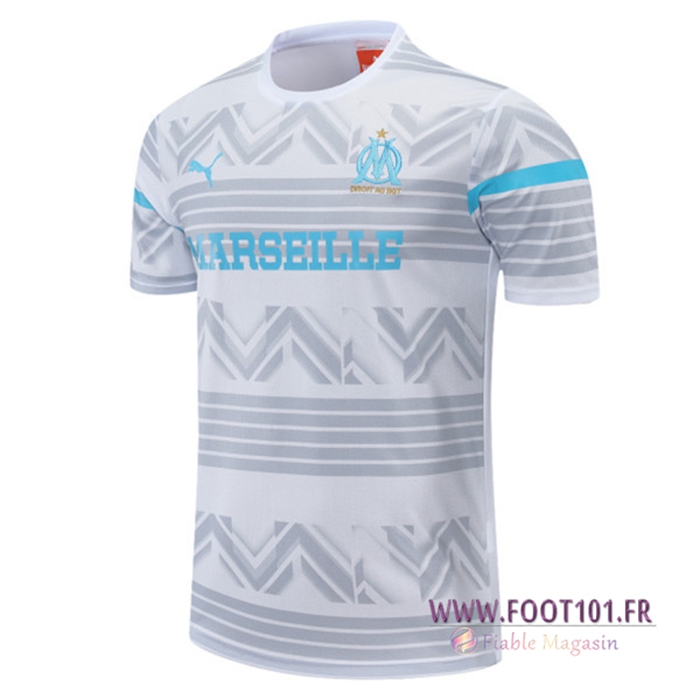 Training T-Shirts Marseille OM Blanc/Gris 2022/2023