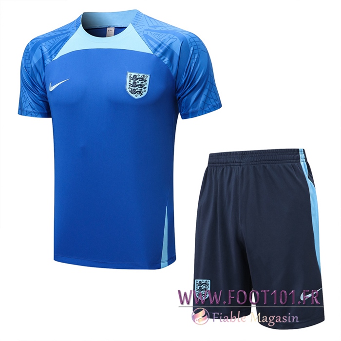 Ensemble Training T-Shirts + Shorts Angleterre Bleu 2022/2023