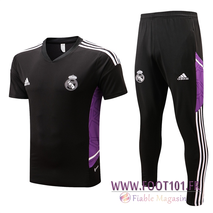 Ensemble Training T-Shirts Real Madrid + Pantalon Noir 2022/2023