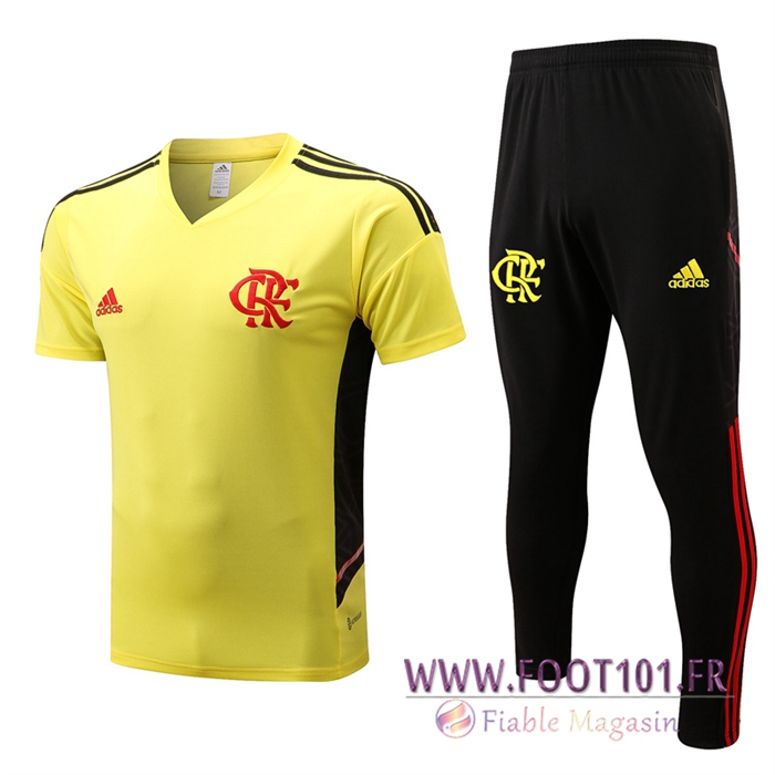 Ensemble Training T-Shirts + Pantalon Flamengo Jaune 2022/2023