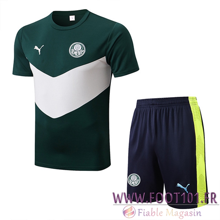 Ensemble Training T-Shirts + Shorts Palmeiras Vert/Blanc 2022/2023