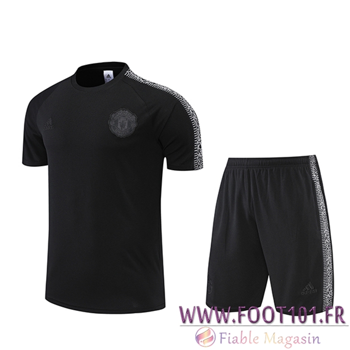 Ensemble Training T-Shirts + Shorts Manchester United Noir 2022/2023