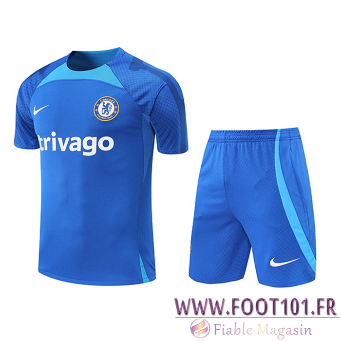 Ensemble Training T-Shirts + Shorts FC Chelsea Bleu 2022/2023