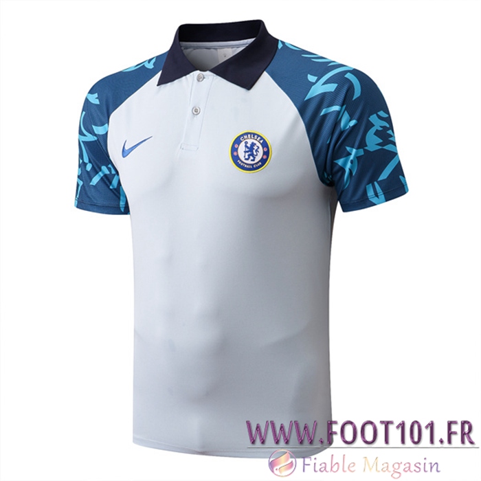Polo Foot FC Chelsea Blanc/Bleu 2022/2023