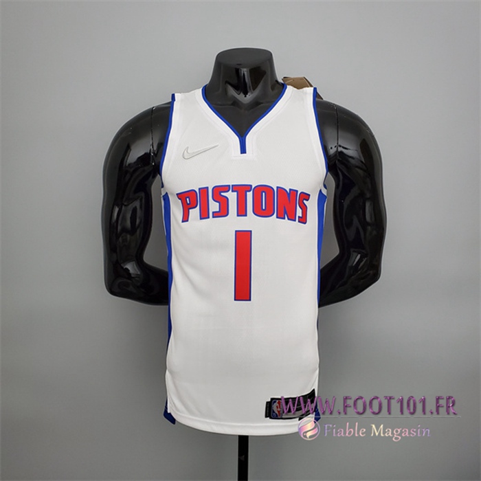 Maillot Detroit Pistons (Iverson #1) Blanc 75th Anniversary
