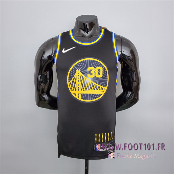 Maillot Golden State Warriors (Curry #30) Noir 75th Anniversary City Edition