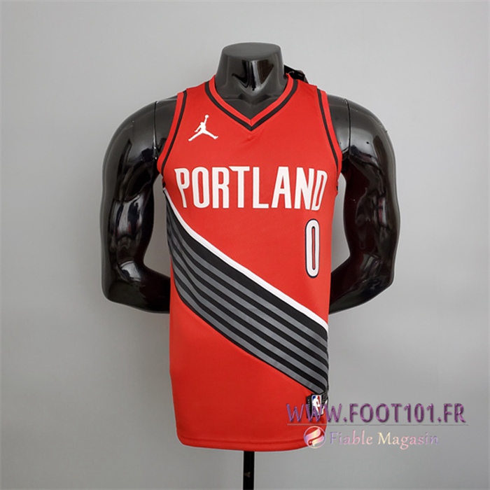 Maillot Portland Trail Blazers (Lillard #0) Rouge Jordan Style