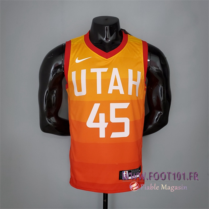 Maillot Utah Jazz (Mitchell #45) 2019 Rainbow Gradient Orange
