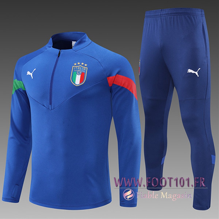 Ensemble Survetement de Foot Italie Enfant Bleu 2022/2023