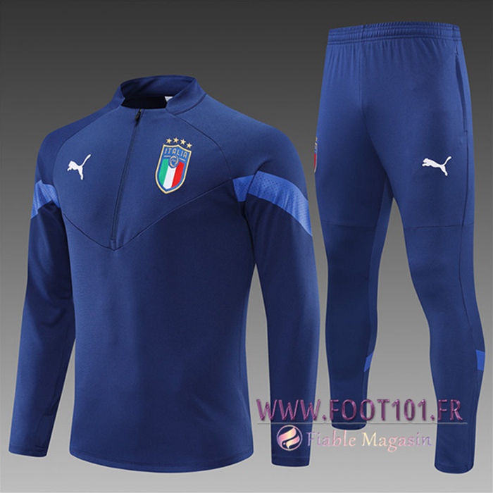 Ensemble Survetement de Foot Italie Enfant Bleu Marin 2022/2023