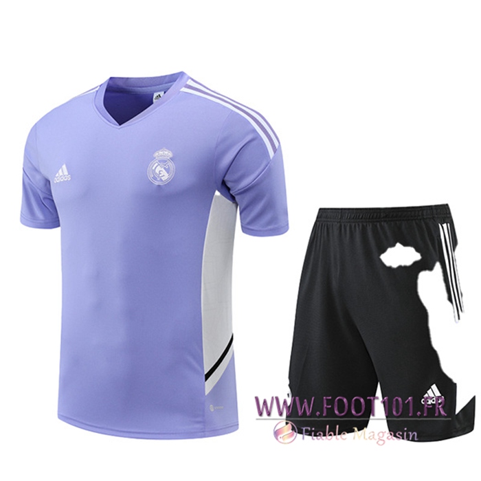 Ensemble Training T-Shirts + Shorts Real Madrid Pourpre 2022/2023