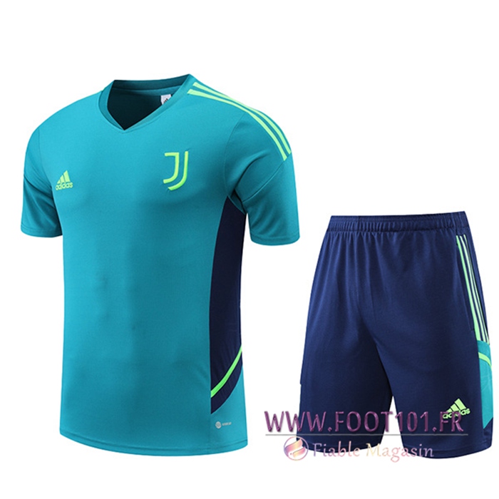 Ensemble Training T-Shirts + Shorts Juventus Vert 2022/2023