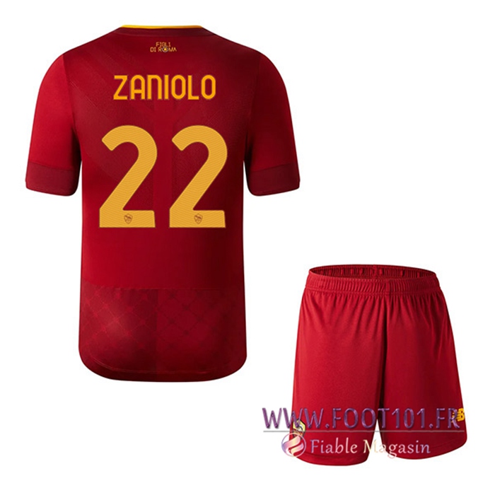 Maillot de Foot As Rome (ZANIOLO #22) Enfants Domicile 2022/23