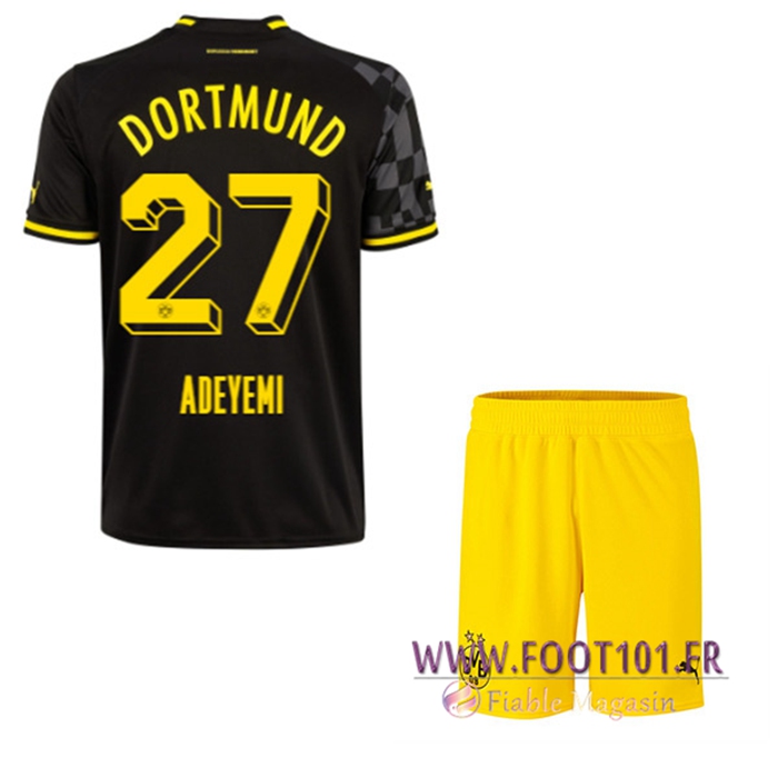 Maillot de Foot Dortmund BVB (ADEYEMI #27) Enfants Exterieur 2022/23