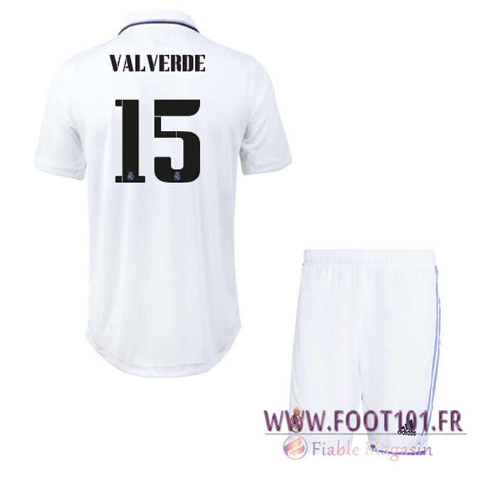 Maillot de Foot Real Madrid (VALVERDE #15) Enfants Domicile 2022/23