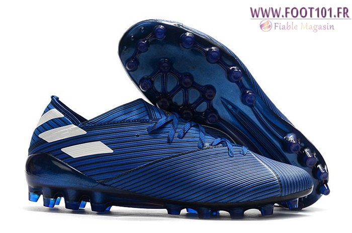 Adidas Chaussures de Foot Nemeziz 19.1 AG Bleu Marins