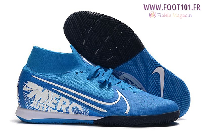 Nike Chaussures de Foot Mercurial Superfly 7 Elite MDS IC Bleu