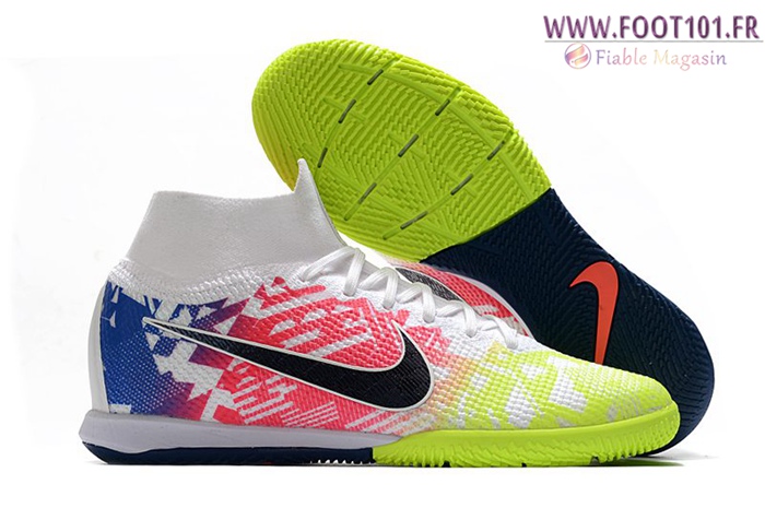 Nike Chaussures de Foot Mercurial Superfly 7 Elite MDS IC Jaune/Rose/Bleu