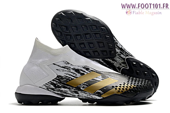Adidas Chaussures de Foot Preator Mutator 20+ TF Blanc/Noir