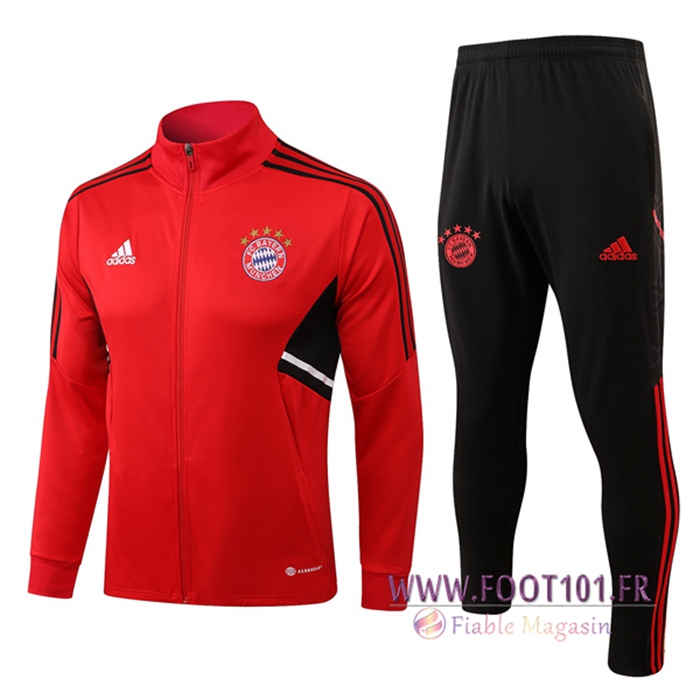 Ensemble Survetement de Foot - Veste Bayern Munich Rouge 2022/2023