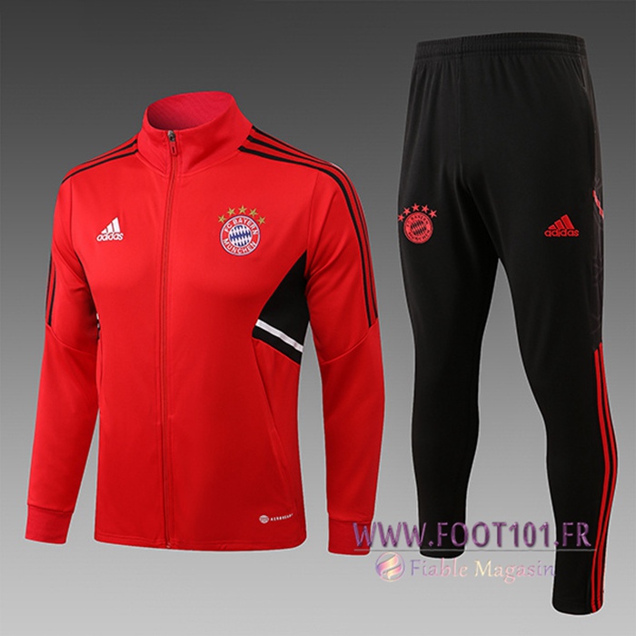 Ensemble Survetement de Foot - Veste Bayern Munich Enfant Rouge 2022/2023