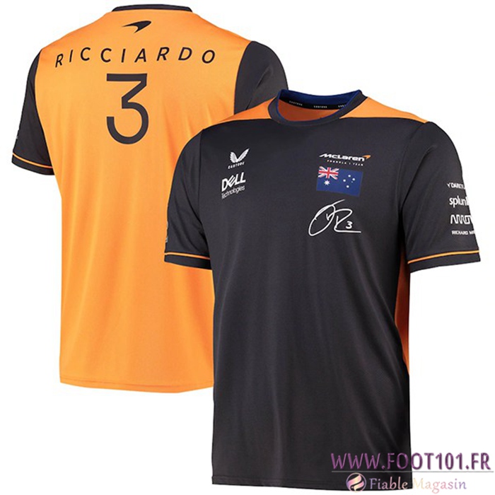 T-Shirt F1 McLaren Team Noir/Orange 2022
